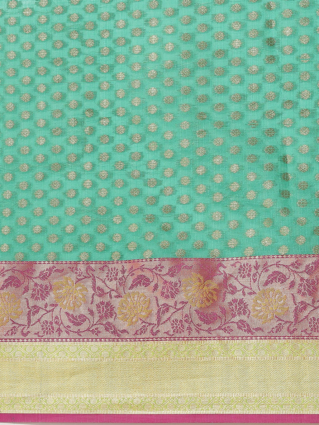 Hiral Fashion Green Kanjeevaram Art Silk Woven Design Saree