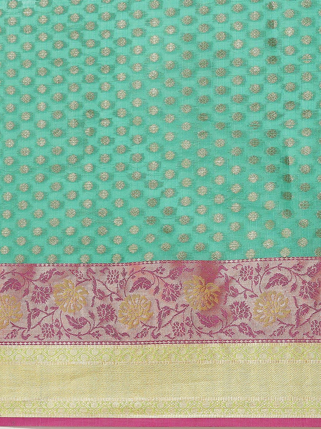 Hiral Fashion Green Kanjeevaram Art Silk Woven Design Saree