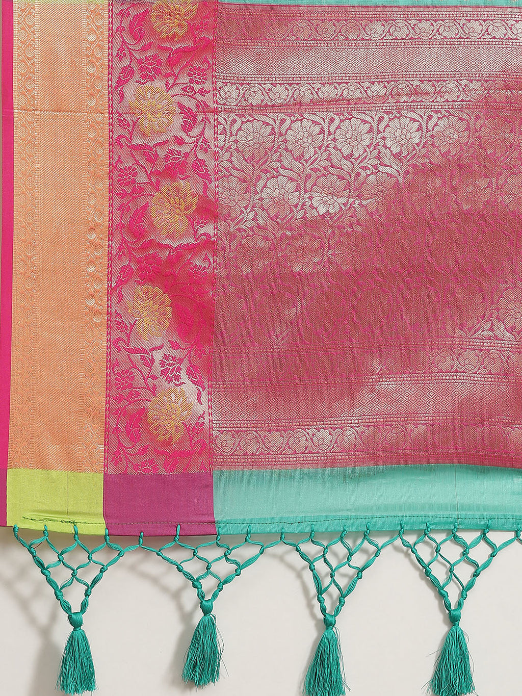 Hiral Fashion Green Kanjeevaram Art Silk Woven Design Saree