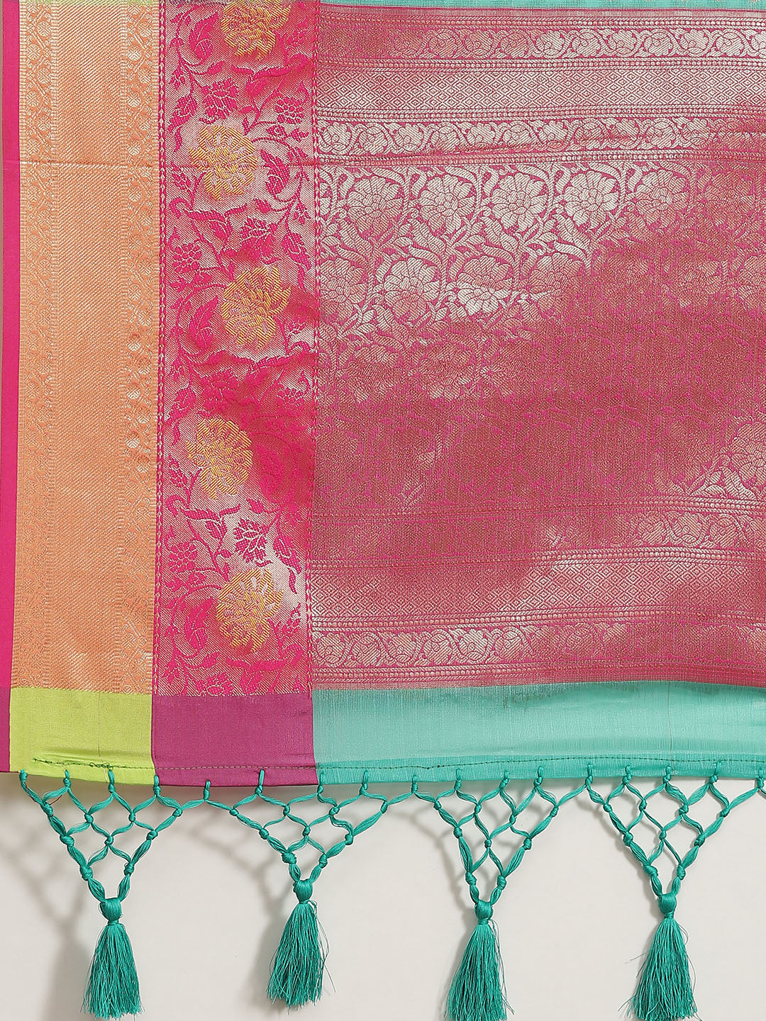 Hiral Fashion Green Kanjeevaram Art Silk Woven Design Saree