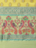 Yellow Art Silk Woven Zari Design Ethnic Motifs Saree with Unstitched Blouse - Hiral Fashion