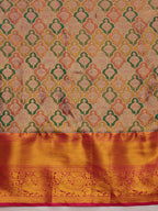 Multicolor Pure Silk Woven Zari Design Floral Saree with Unstitched Blouse - Hiral Fashion