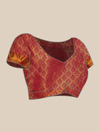 Multicolor Pure Silk Woven Zari Design Floral Saree with Unstitched Blouse - Hiral Fashion