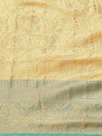 Hiral Fashion Beige Kanjeevaram Art Silk Floral Woven Design Saree