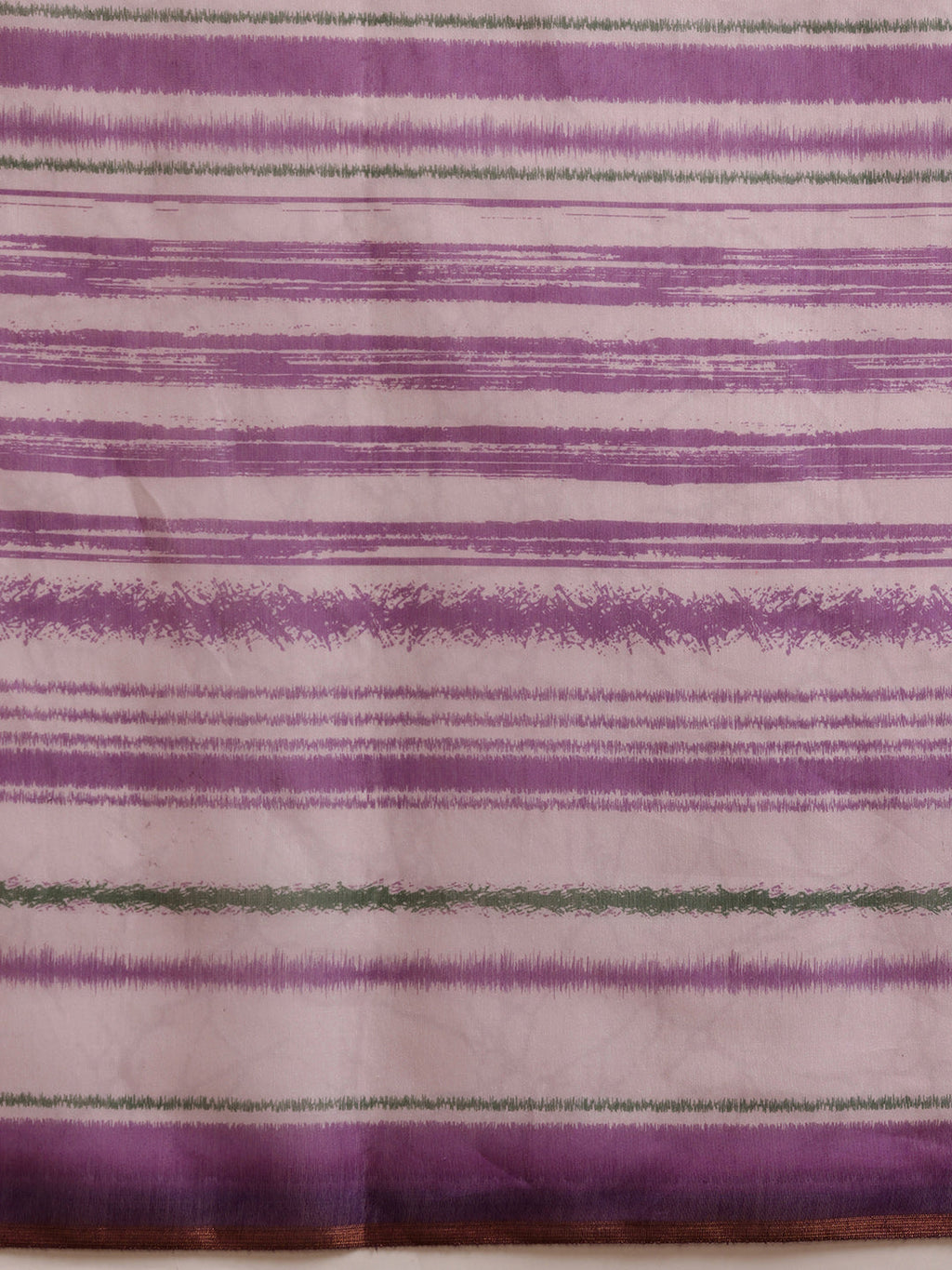 Hiral Fashion Lavender Cotton Silk Stripes Digital Printed Saree