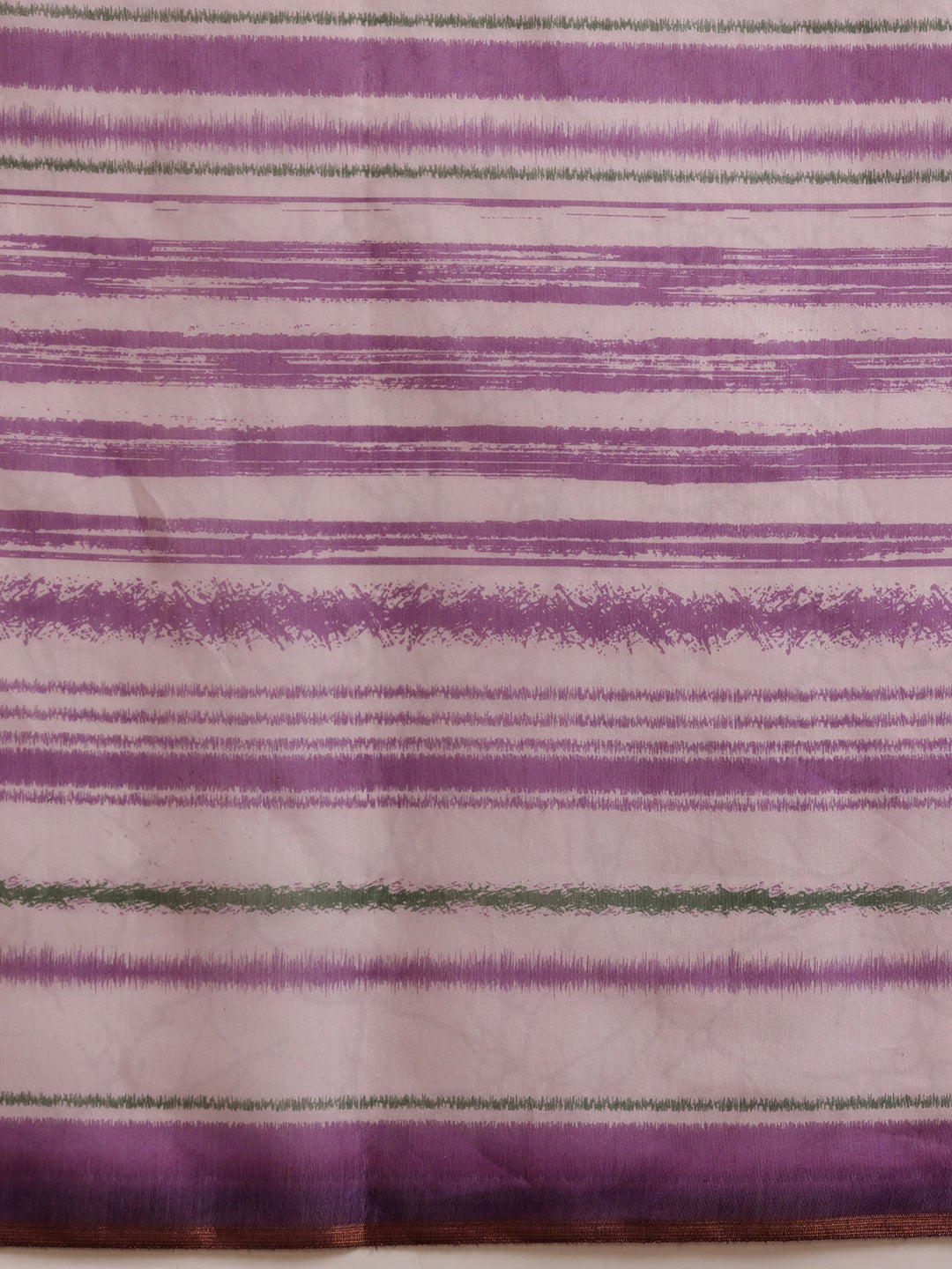 Hiral Fashion Lavender Cotton Silk Stripes Digital Printed Saree
