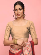 Hiral Fashion Red Paithani Cotton Blend Solid Digital Printed Saree