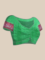 Green Banarasi Silk Woven Zari Design Checked Saree with Unstitched Blouse - Hiral Fashion