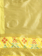 Gray Banarasi Silk Woven Zari Design Checked Saree with Unstitched Blouse - Hiral Fashion
