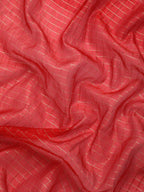 Red Banarasi Silk Woven Zari Design Checked Saree with Unstitched Blouse - Hiral Fashion