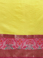 Yellow Banarasi Silk Woven Zari Design Checked Saree with Unstitched Blouse - Hiral Fashion
