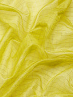 Yellow Banarasi Silk Woven Zari Design Checked Saree with Unstitched Blouse - Hiral Fashion