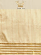 Beige Art Silk Printed Embellished Saree with Unstitched Blouse - Hiral Fashion