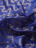 Navy Blue Silk Blend Woven Zari Design Abstract Saree with Unstitched Blouse - Hiral Fashion