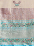Pink Silk Blend Woven Zari Design Abstract Saree with Unstitched Blouse - Hiral Fashion
