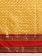 Yellow Silk Blend Woven Zari Design Abstract Saree with Unstitched Blouse - Hiral Fashion