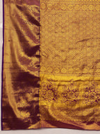 Green Pure Silk Woven Zari Design Floral Saree with Unstitched Blouse - Hiral Fashion