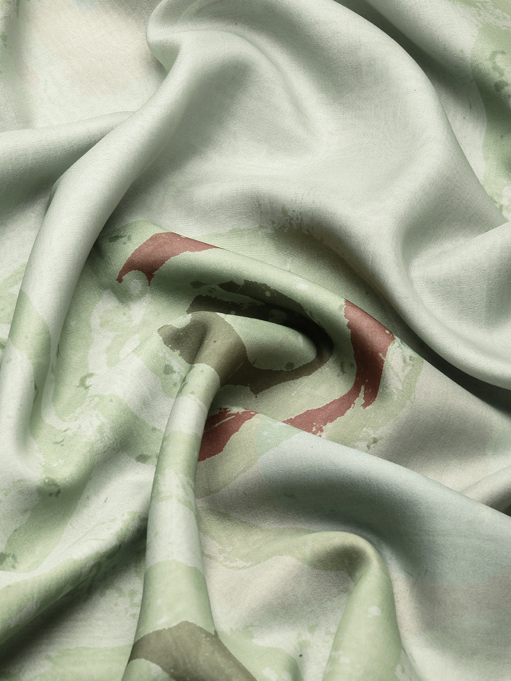 Green Silk Blend Printed Abstract Saree with Unstitched Blouse - Hiral Fashion