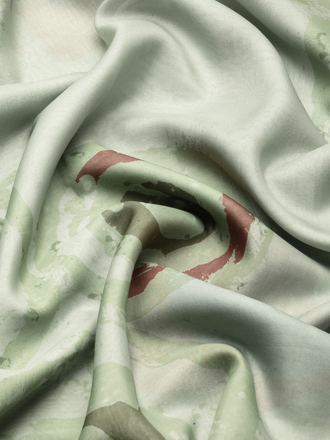 Green Silk Blend Printed Abstract Saree with Unstitched Blouse - Hiral Fashion