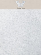 Gray Silk Blend Printed Abstract Saree with Unstitched Blouse - Hiral Fashion