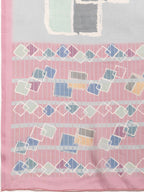 Multicolor Silk Blend Printed Abstract Saree with Unstitched Blouse - Hiral Fashion