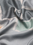 Multicolor Silk Blend Printed Abstract Saree with Unstitched Blouse - Hiral Fashion