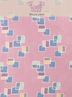 Multicolor Silk Blend Printed Abstract Saree with Unstitched Blouse - Hiral Fashion