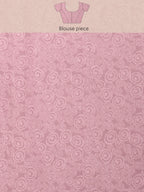Peach Silk Blend Printed Abstract Saree with Unstitched Blouse - Hiral Fashion