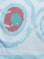 Sky Blue Silk Blend Printed Abstract Saree with Unstitched Blouse - Hiral Fashion