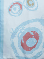 Sky Blue Silk Blend Printed Abstract Saree with Unstitched Blouse - Hiral Fashion