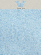 Sky Blue Silk Blend Printed Abstract Saree with Unstitched Blouse - Hiral Fashion