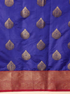 Hiral Fashion Blue Kanjeevaram Silk Woven Design Saree