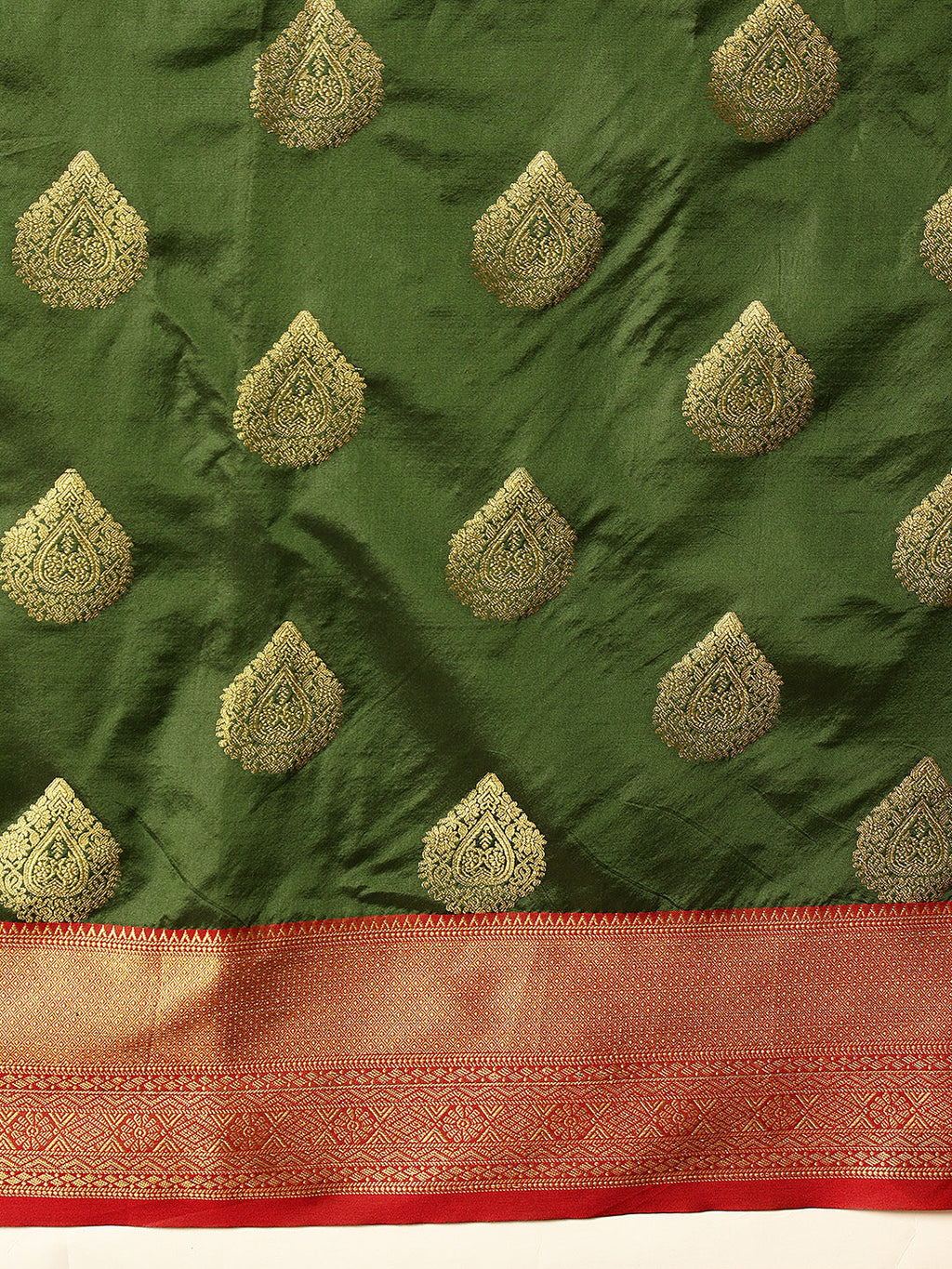 Hiral Fashion Green Kanjeevaram Silk Woven Design Saree