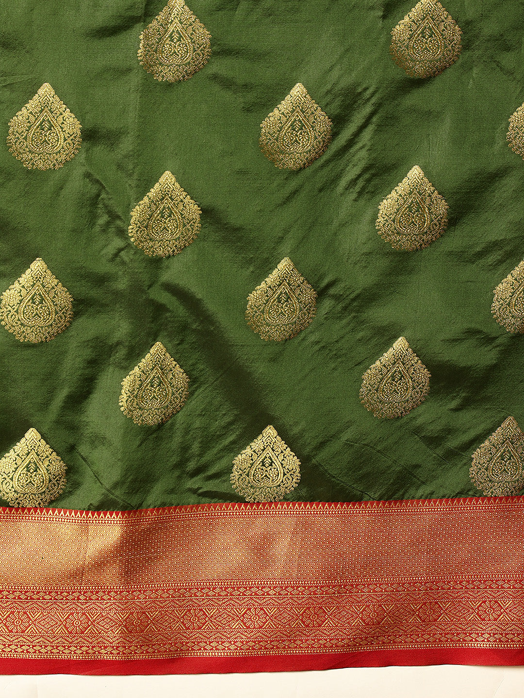 Hiral Fashion Green Kanjeevaram Silk Woven Design Saree