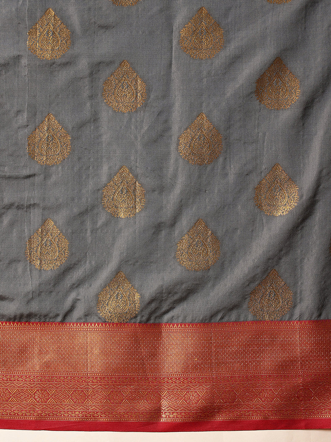 Hiral Fashion Grey Kanjeevaram Silk Woven Design Saree
