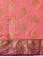 Hiral Fashion Pink Kanjeevaram Silk Woven Design Saree