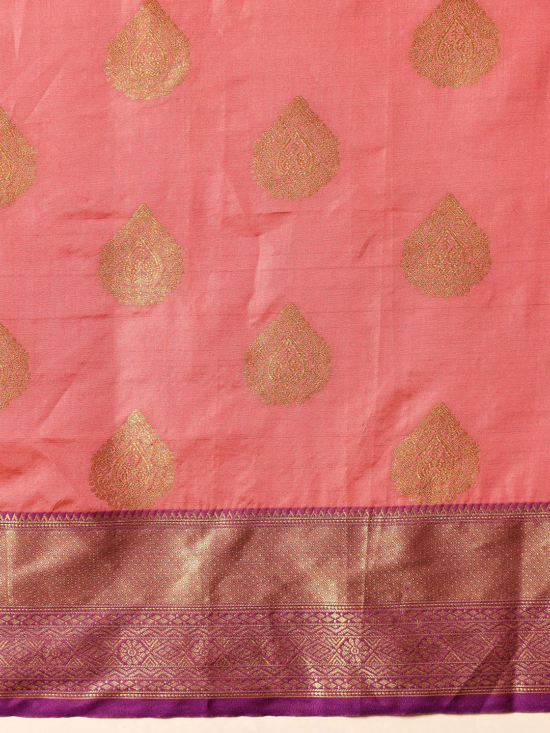 Hiral Fashion Pink Kanjeevaram Silk Woven Design Saree