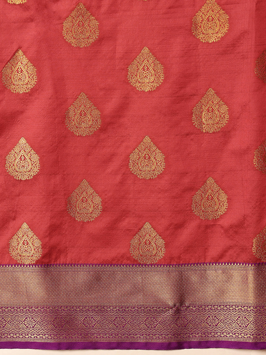 Hiral Fashion Red Kanjeevaram Silk Woven Design Saree