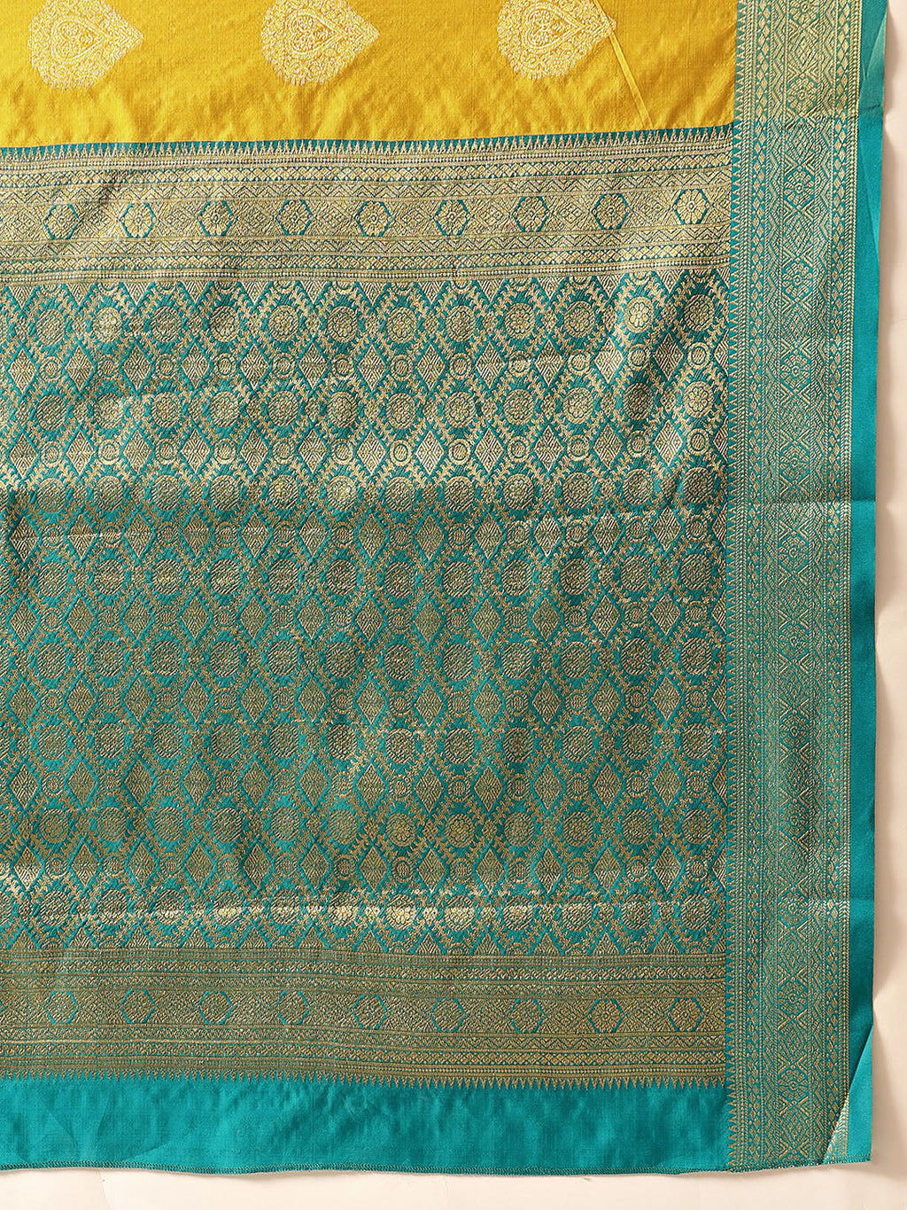 Hiral Fashion Yellow Kanjeevaram Silk Woven Design Saree