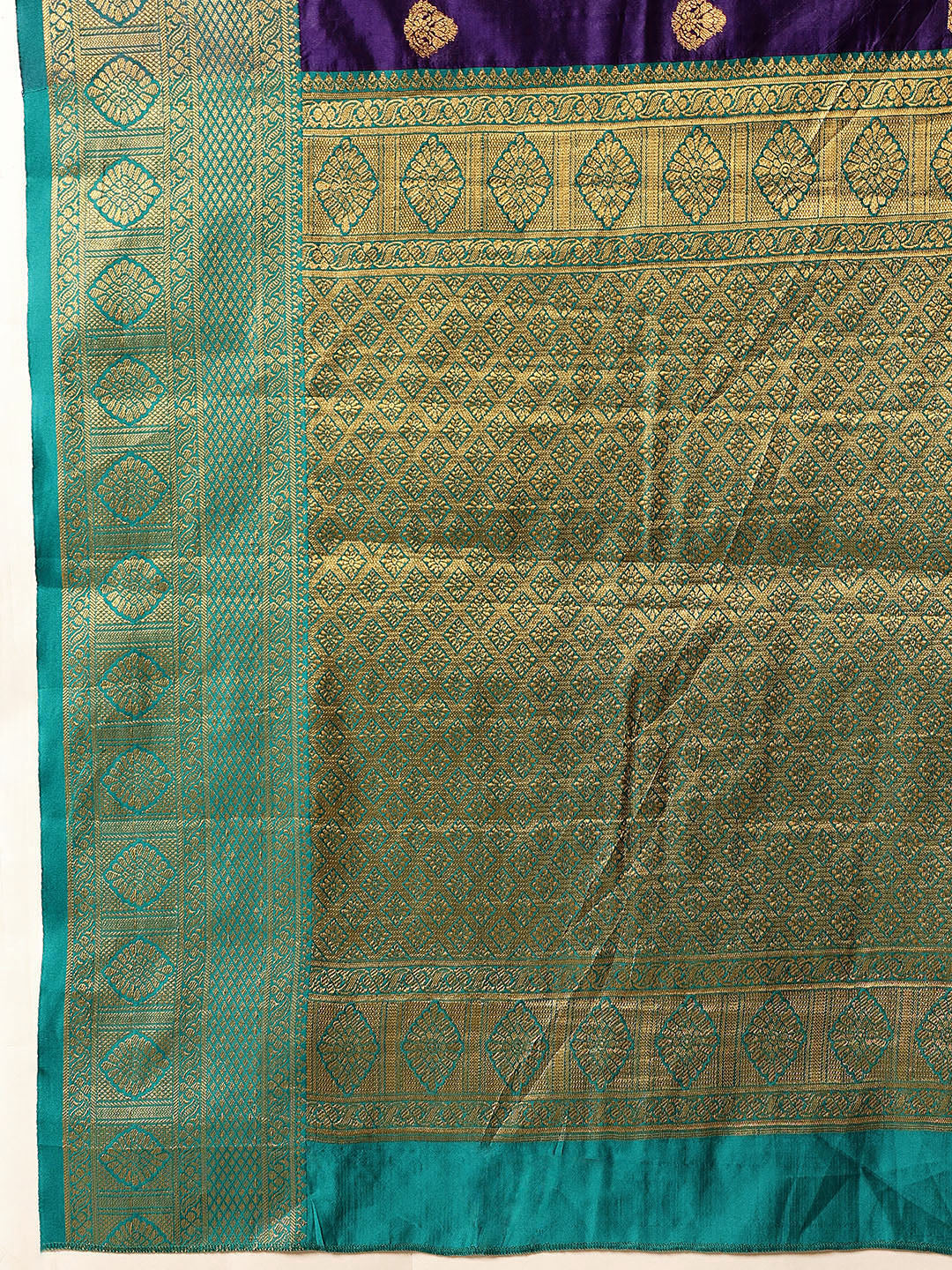 Hiral Fashion Blue Kanjeevaram Silk Woven Design Saree