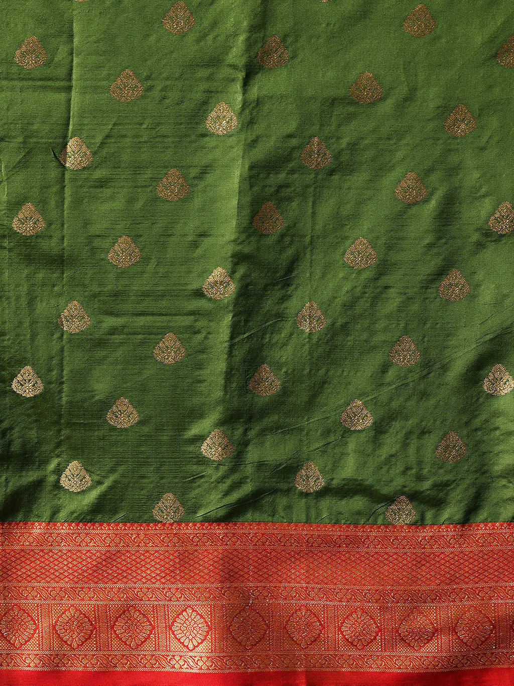 Hiral Fashion Green Kanjeevaram Silk Woven Design Saree