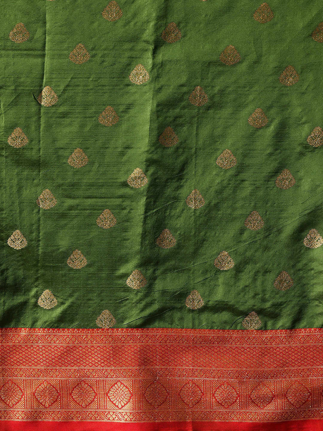 Hiral Fashion Green Kanjeevaram Silk Woven Design Saree