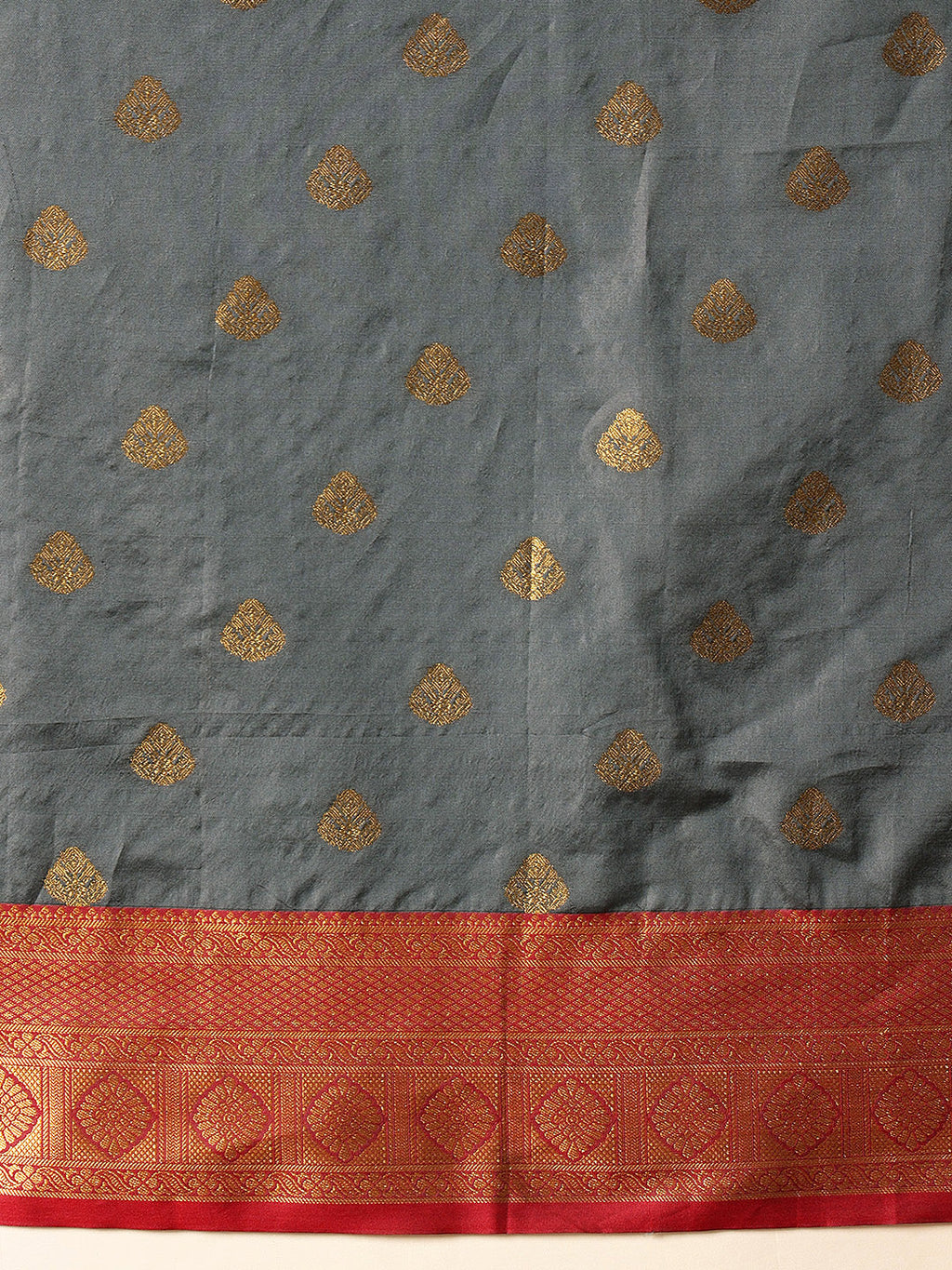Hiral Fashion Grey Kanjeevaram Silk Woven Design Saree