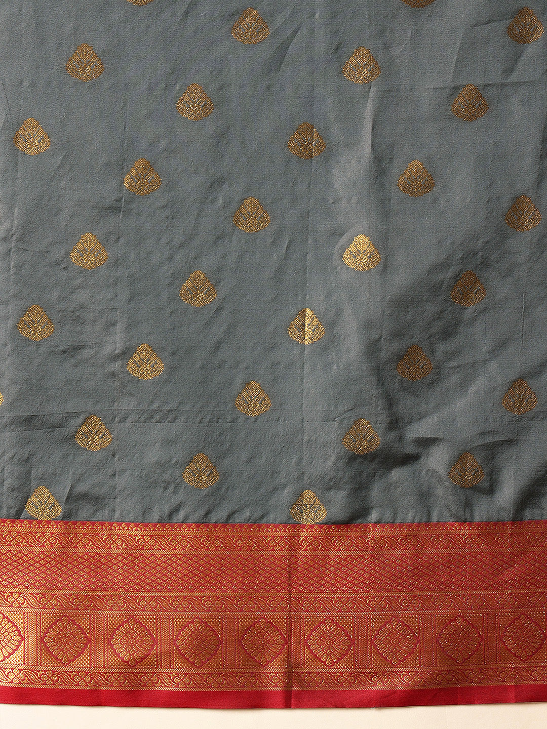 Hiral Fashion Grey Kanjeevaram Silk Woven Design Saree