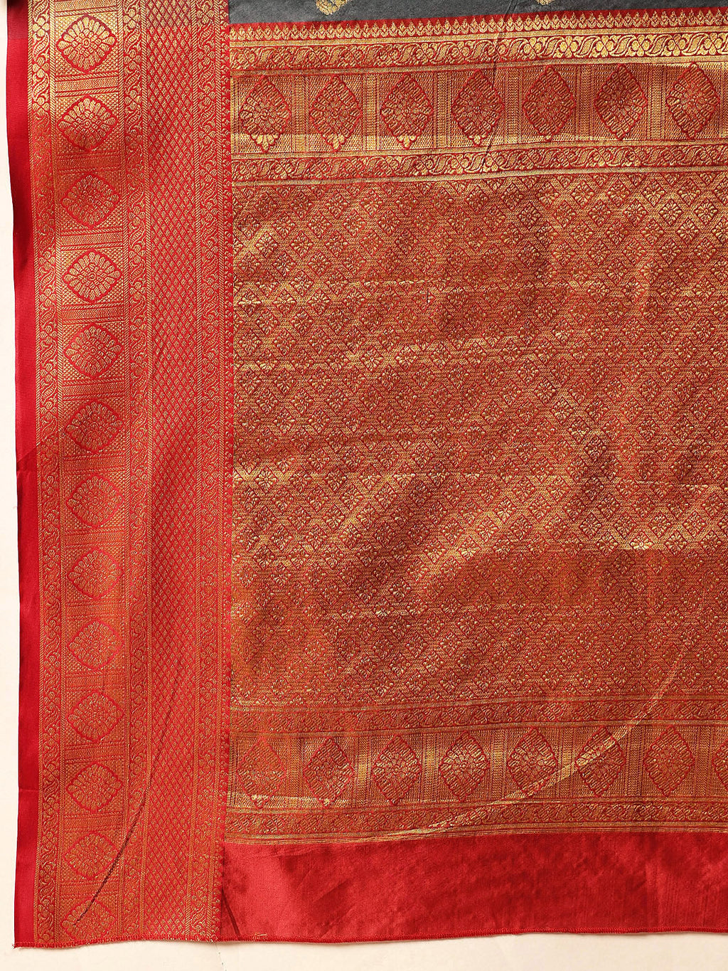 Hiral Fashion Grey Kanjeevaram Silk Woven Design Saree