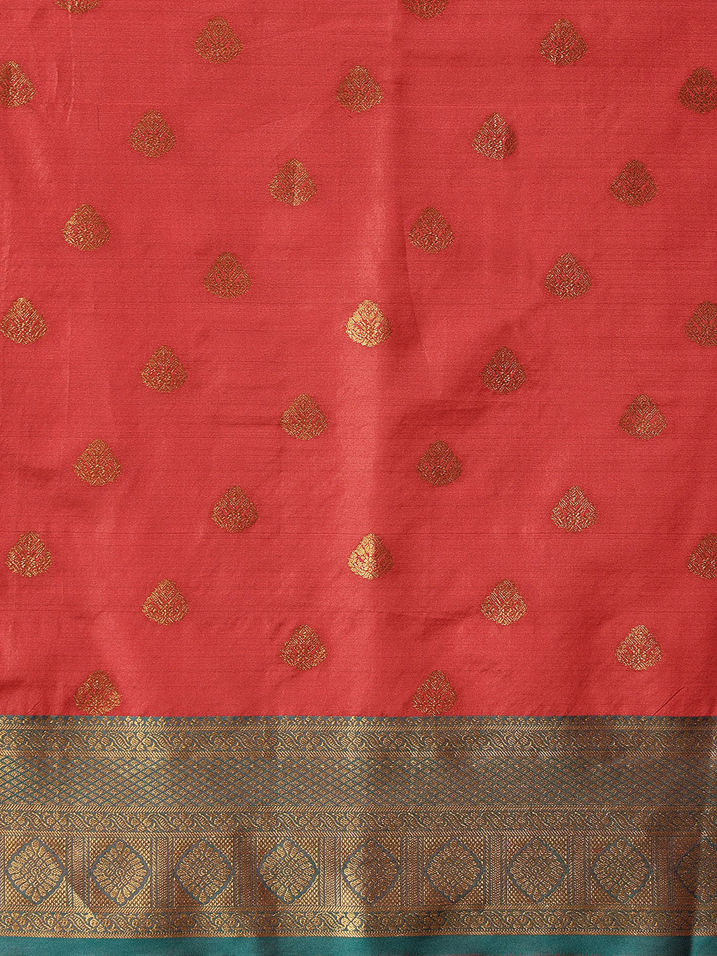 Hiral Fashion Red Kanjeevaram Silk Woven Design Saree