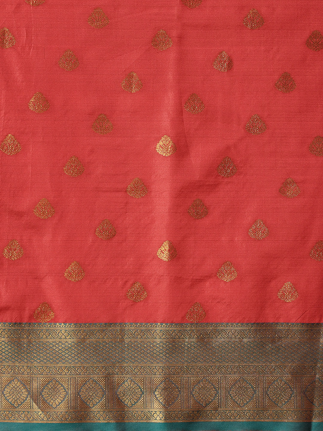 Hiral Fashion Red Kanjeevaram Silk Woven Design Saree