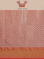 Hiral Fashion Orange Banarasi Tissue Silk Floral Zari Woven Saree