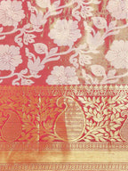 Pink Tissue Silk Woven Zari Design Floral Saree with Unstitched Blouse - Hiral Fashion
