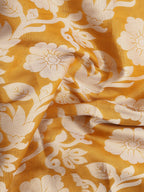 Yellow Tissue Silk Woven Zari Design Floral Saree with Unstitched Blouse - Hiral Fashion